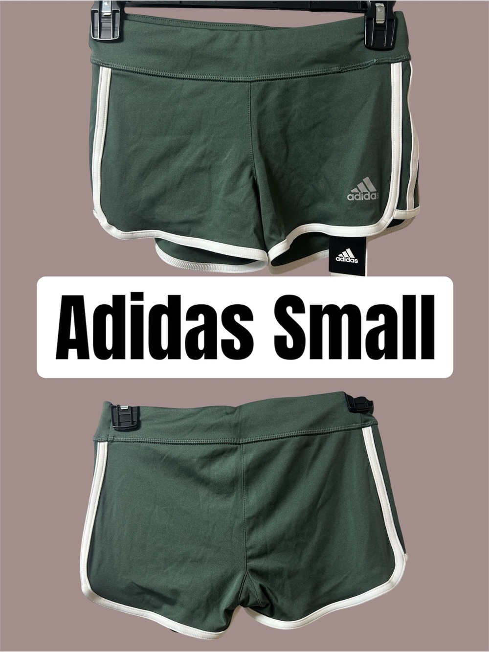 adidas Green Shorts with White Trim ASmall